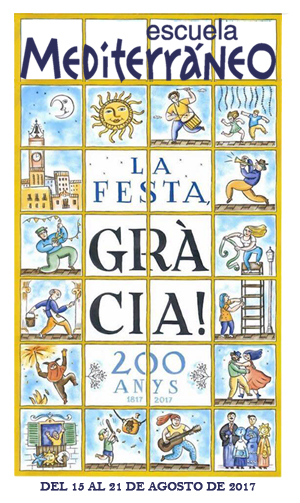 Escuela Mediterraneo Barcelona Spanish school language Fiesta Gracia 2017 Spanish course
